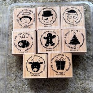 Stampin' Up! Wooden Christmas Icon Stamp Set - Deer friends